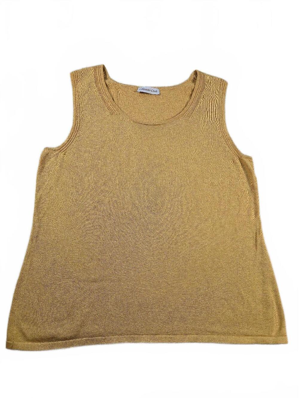 Coldwater Creek Gold Silk Cotton Blend Knit Tank Top Shell Medium Fall Corporate